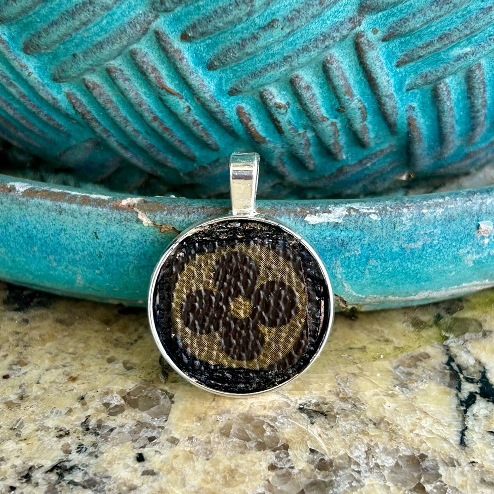 Authentic LV repurposed,  Brown and Black  medallion.